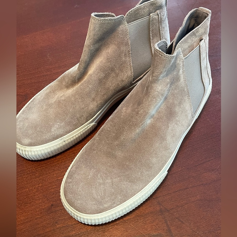 Vince slip on taupe ankle sneaker like new worn once